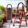 Heavy Duty 500 lbs Folding Step Ladder, Steel Step Stool with Wide Anti-Slip Pedals, Safety Lock and Handrails, Portable Multi Purpose Ladder for Home