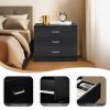 3-Drawer P2 Particleboard Bedside Table with Melamine Finish Drawer Cabinet Lockers 25.98*12.99*22.05in White