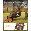 Push Lawn Sweeper, 26 in Leaf & Grass Collector with 7 cu. ft. Hopper Bag, Adjustable Brush Height & Spinning Brushes, Heavy Duty Yard Sweeper with Ru