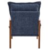 Cloud Shaped Indoor Leisure Chair with Solid Wood Armrest & Solid Wood Frame, Chenille Fabric Accent Chair with Lumbar Pillow, Single Sofa Chair Slate