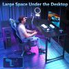 51 Inch Reversible L Shaped Desk, Gaming Desk, Home Office Desk, Carbon Fiber Black