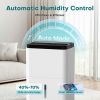 12L Per Day Electric Dehumidifier with Humidity Control, 3 Modes & 2 Fan Speeds, 24H Timer, Automatic Defrost and Drainage Hose, Ideal for Basements,