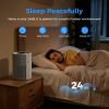 Air Purifier, 3-Stage Filter, 360Â° Intake, 5 Speeds, 24dB Sleep Mode, Timer, White, for Bedroom, Dorm, Office, Off White