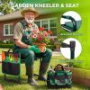 Foldable Garden Kneeler and Seat Bench with Cross-Body Tool Bag, Removable Tool Pouch, Heavy Duty Garden Stool with Soft Kneeling Pad, No Assembly,Ide