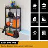 Plastic Shelves Garage Storage Shelf Heavy Duty Shelving Unit 4-Tier 57"H x 14"D x 30"W Black-400 lbs Total Capacity