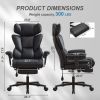 Office Chair with Foot Rest and Waist Lumber Support, Ergonomic Gaming Chair with Adjustable Height Headrest, High-Back Leather Reclining Chair for Ho