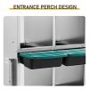 Chicken Nesting Box, 3 Compartment Nesting Box for Laying Eggs, Wall Mount Chicken Brooder Box with Perch, Easy Egg Collection, Cleanable Pull Out Hen