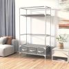 Non-Woven Fabric Portable Closet Wardrobe with Rolling Door & Hanging Rack - Lightweight Clothes Storage Organizer, 3 Drawers & Curtain Design - 67x35