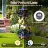 Copper Solar Bird Bath Feeder Combo with Flower Planter Pedestal and Solar Lights