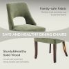 Dining Chair Set of 2,Upholstered Chenille Fabric Dining Chair Curved Solid Wood Legs, Elegant Tufted Club Dining Room Kitchen Room Dining Chair,Green