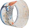 Decorative Lamp Shade Polyester Fibre Printed Abstract Sun Tree Drum Shade for Table Lamp