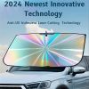 2025 Upgraded U.S. General Purpose Version Rainbow Umbrella Car Windshield Sunshade - UV Blocking, Heat Insulating, Scratch Resistant Handle, 10 Layer