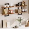 Floating Shelves, 15 Inch Wall Shelf Set of 2, Wall Mounted Storage Shelves 2-Tier, Hanging Bathroom Shelves, for Living Room, Bedroom, Bathroom, Kitc