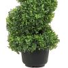2 pcs. Artificial Boxwood Tower Topiary Spiral Artificial Plant 91cm high Decorative Plant Green Plastic PE Iron Topiary Plants incl. 10 pcs. Replacem