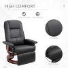 Living Room Relaxation: Black Faux Leather Swivel Recliner with Adjustable Footrest