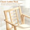 Heavy-Duty Solid Wood Rocking Chair, Ergonomic Accent Armchair with Breathable Ladder Back for Indoor Relaxation-Natural