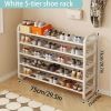 5-Tier Metal and Plastic Shoe Rack Organizer â€“ Space-Saving Narrow Floor Shoe Storage Shelf, Durable Multi-Layer Iron Design, No Wood, Easy Assembly