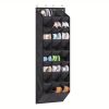 Over the Door Shoe Organizer Rack - 8-Tier Hanging Shoe Storage with 24 Large Deep Pockets, Space-Saving Heavy-Duty Door Shoe Rack for Closets, Bedroo