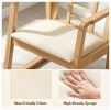 Heavy-Duty Solid Wood Rocking Chair, Ergonomic Accent Armchair with Breathable Ladder Back for Indoor Relaxation-Natural