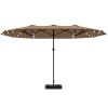 Garden sunshade umbrella, with base courtyard umbrella, outdoor umbrella, Khaki