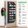 Over the Door Shoe Organizer Rack - 8-Tier Hanging Shoe Storage with 24 Large Deep Pockets, Space-Saving Heavy-Duty Door Shoe Rack for Closets, Bedroo