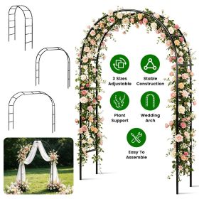 Multi-Size Modular Iron Garden Arch Freestanding Plant Trellis Frame, Segmented Tube Quick Assembly Design for Backyard Flower Bed Wedding Entryway Ba