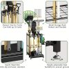 Heavy Duty Garden Tool Organizer Rack with Hooks â€“ Metal Yard Storage Stand for Long-Handled Tools Brooms Shovels Rakes â€“ Durable Outdoor Tool Hol