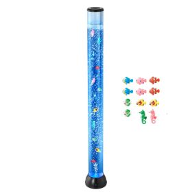 Sensory Bubble Tube Lamp, 4 ft Bubble Fish Tube, Sensory Aquarium Lamp with 10 Floating Fish & 16 Color Effects, Remote Control, Stress Relief Calming