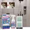 JUE-FISH Foaming Bathroom Care Spray Kit with 2pcs Cleaning Cloths, Lighten Water Marks & Limescale on Shower Head Faucet Tile, Easy Rinse No Residue