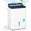 12L Per Day Electric Dehumidifier with Humidity Control, 3 Modes & 2 Fan Speeds, 24H Timer, Automatic Defrost and Drainage Hose, Ideal for Basements,