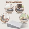 Wedge Pillow, Memory Foam Bed Wedge for Acid Reflux Recovery, Removable Washable Cover, White Gray, 23.6Ã—23.6Ã—7.5in