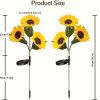 Solar Sunflower Garden Lights 6 Pack, IP44 Waterproof LED Outdoor Flower Stake Lights for Patio Lawn Yard Pathway, Decorative Solar Landscape Lighting