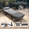 1-pack American style patio folding bed, outdoor patio furniture, comfortable ergonomic single recliner, patio chaise folding bed with mattress, garde