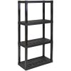 Plastic Shelves Garage Storage Shelf Heavy Duty Shelving Unit 4-Tier 57"H x 14"D x 30"W Black-400 lbs Total Capacity