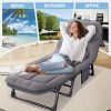 1-pack American style patio folding bed, outdoor patio furniture, comfortable ergonomic single recliner, patio chaise folding bed with mattress, garde