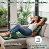 Full Body Massage Pad with Separable Shiatsu Neck & Foot Massagers, Adjustable Inflatable Waist Pillow 3 Heat Levels Custom Vibration Settings Foldabl