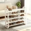 5-Tier Metal and Plastic Shoe Rack Organizer â€“ Space-Saving Narrow Floor Shoe Storage Shelf, Durable Multi-Layer Iron Design, No Wood, Easy Assembly