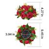Flower Balls Arrangement Bouquet 10 PCS, 9.5-Inch Wedding Red Roses Centerpieces, Fake Flowers Kissing Balls Decor Artificial Floral Arrangements Flow