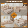 Compression Sectional Couch with Comfy Chaise, Boneless L Shape Sofa with Deep Seat, Minimalist Modular Couches Sleeper for Living Room Bedroom Apartm