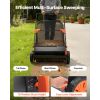 Push Lawn Sweeper, 26 in Leaf & Grass Collector with 7 cu. ft. Hopper Bag, Adjustable Brush Height & Spinning Brushes, Heavy Duty Yard Sweeper with Ru