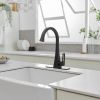 Single Handle Standard Kitchen Sink Faucet in Matte Black