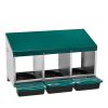 Chicken Nesting Box, 3 Compartment Nesting Box for Laying Eggs, Wall Mount Chicken Brooder Box with Perch, Easy Egg Collection, Cleanable Pull Out Hen