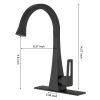 Single Handle Standard Kitchen Sink Faucet in Matte Black