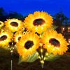 Solar Sunflower Garden Lights 6 Pack, IP44 Waterproof LED Outdoor Flower Stake Lights for Patio Lawn Yard Pathway, Decorative Solar Landscape Lighting