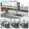 33-inch Topmount Drop-in Workstation Two-Tiered Ledge Single Bowl Stainless Steel Kitchen Sink with Flying Rain Waterfall Kitchen Faucet