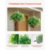 Artificial Ferns, 2 Pcs Fake Hanging Boston Fern Bush Plant with 23 Inch Hanging Length, Plastic Faux Greenery for Indoor and Outdoor Decor, For Wall,