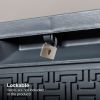 90gal Outdoor Garden Plastic Storage Deck Box Chest Tools Cushions Toys Lockable Seat