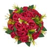 Flower Balls Arrangement Bouquet 10 PCS, 9.5-Inch Wedding Red Roses Centerpieces, Fake Flowers Kissing Balls Decor Artificial Floral Arrangements Flow