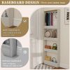 Behind The Door 69" Tall Bookcase with 4 Shelves and 5 hooks, Space-Saving Narrow storage cabinet for Living Room, Children's Room, Study Room, Kitche