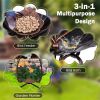 Copper Solar Bird Bath Feeder Combo with Flower Planter Pedestal and Solar Lights